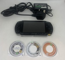 Sony PSP Handheld Console Black PSP-1003 - With 3 Games - Working - NEW BATTERY