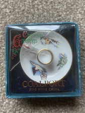 Pair Miniature Coalport Winter Christmas Fine Bone China Candlesticks Holders 