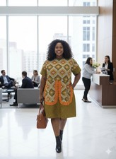 Ready to Wear African Dress for Women Size XL 100% Cotton