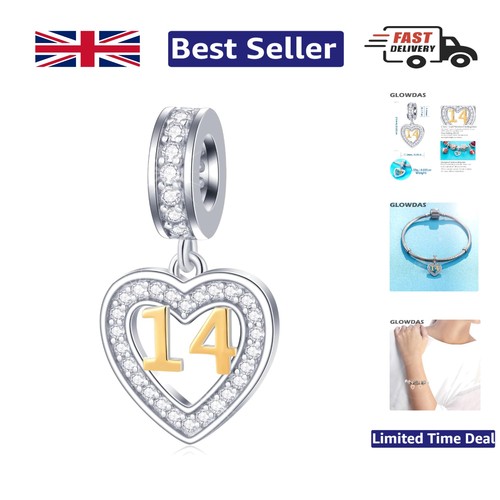 Elegant 14th birthday charm - 14th,