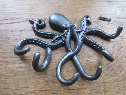 Rustic iron coat hook - , cast