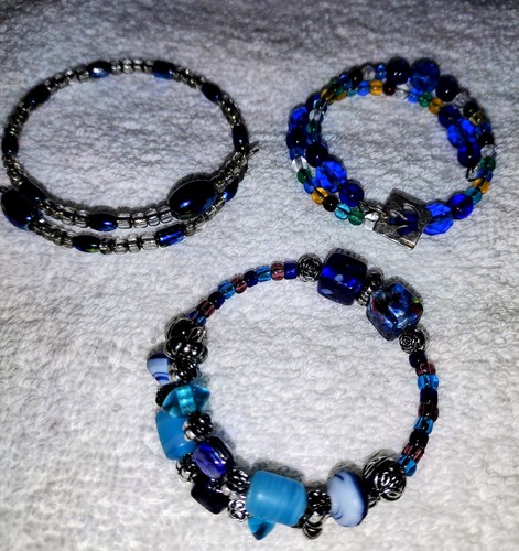 Lot blue tone breaded - lot, 3