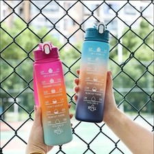 Sports Water Bottle Gym Travel Drinking Leakproof Bottle With Straw BPA-Free UK