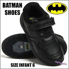 Boys BATMAN Black Shoes Trainers Size Infant 6 Toddler Smart Strap Fastening New