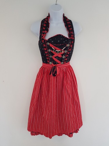 Vintage dress black red - vintage,