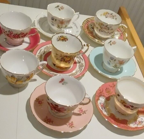 Vintage mismatched bone china - vintage,