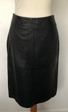 MARKS & SPENCER - Soft REAL LEATHER Skirt BLACK Size 8