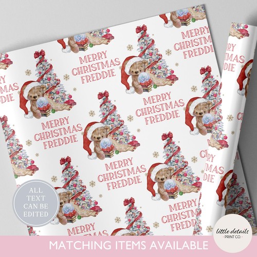 Personalised teddy christmas - teddy,