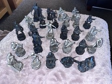 2005 STAR WARS SILVER AND BLACK CHESS SET-NO BOX OR BOARD Some Missing