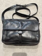 ENNY-ITALIAN VINTAGE-MEDIUM SOFT LEATHER-CROSSBODY BAG IN BLACK-EXCELLENT-VGC.