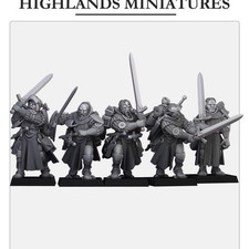 Gallia Dismounted Questing Knights 5 models Highland Miniatures Various Scales