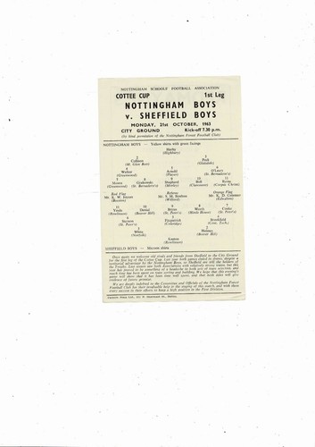 Nottingham boys sheffield - boys,