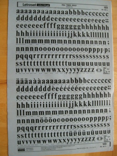 Letraset lower case - x,