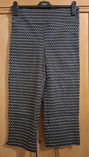 Mr Max Black/White Pattern Stretch Tummy Control Pull On Crop Trousers SizeUK 12