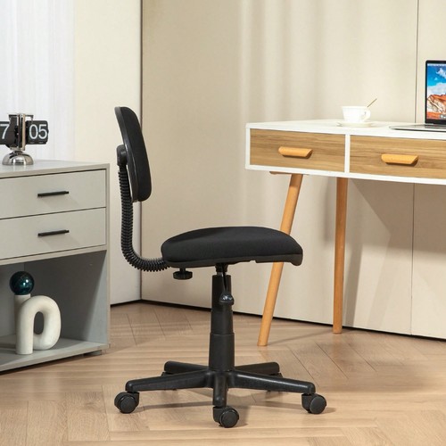 Black armless fabric swivel - black,