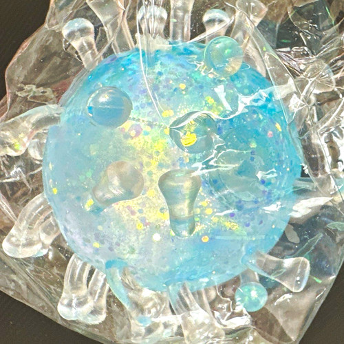 Blue spiky squishy stress - spiky,