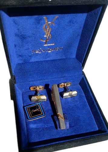 Ysl cufflinks tie clip - ysl,