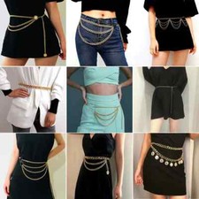 Multi Layer Pearl Crystal Waistband Body Chain Waist Belly Women Punk Belt Beach