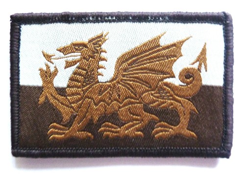 Embroidered wales patch brown - wales,