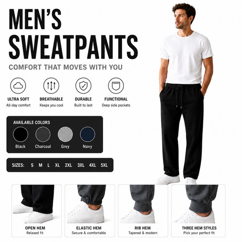 Mens fleece joggers zip - fleece,