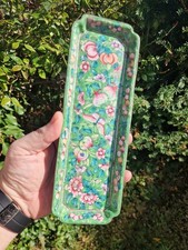 Antique 19thc Chinese Cloisonne Tray plate peaches Butterflies 9.5" 