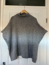 Women’s Marks And Spencer Silver Grey Knitted High Neck Poncho - One Size
