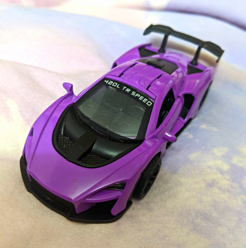 Purple diecast car - car, toy