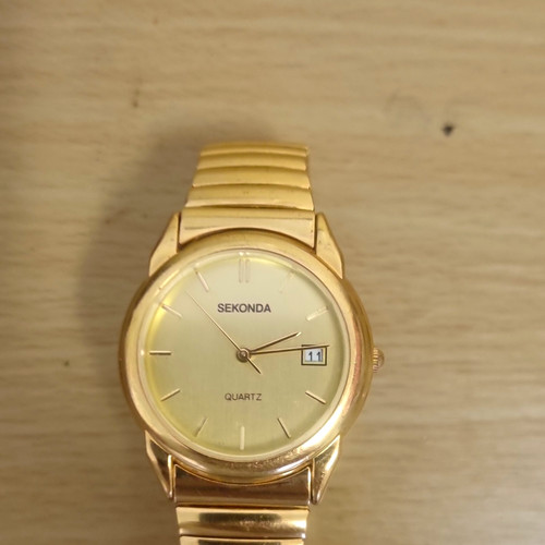Sekonda quartz analogue gold - analogue,