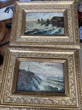 A Pair Of Scottish Coastal Oil Paintings H. Batty 1910