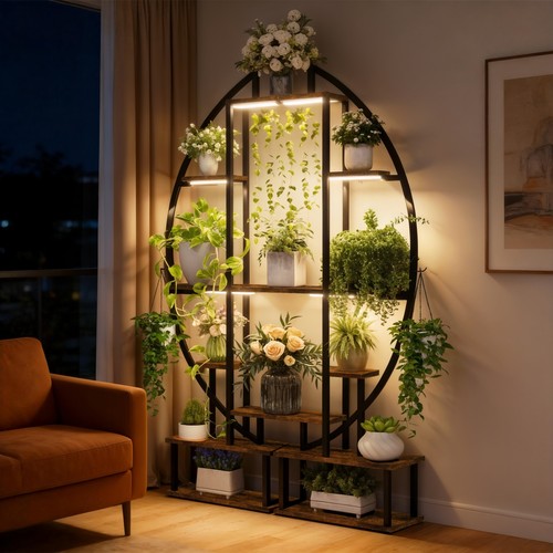 Rustic large plant stand - rustic,