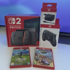 Nintendo Switch 2 Console Bundle Inc Mario Kart/Zelda/Pro Controller/Case