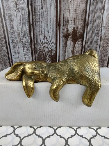 Vtg brass sleeping bunny - sleeping,