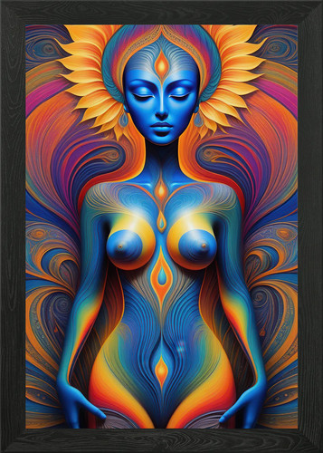 Psychedelic goddess framed - goddess,