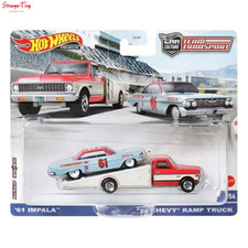 HOT WHEELS TEAM TRANSPORT '61 IMPALA '72 CHEVY RAMP TRUCK #54