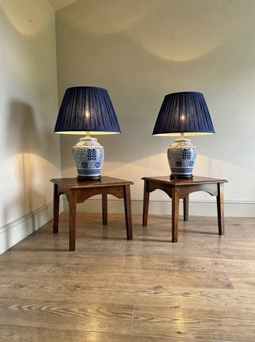 Pair antique lamp - of,
