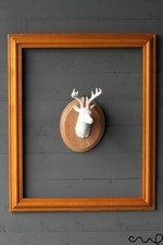 Handmade White Resin Stag Head