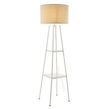 Floor Lamp With Shelf White Storage Display Modern Standing Lounge Light Home