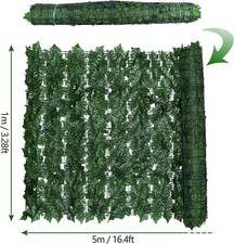 5M Roll Artificial Hedge Ivy Leaf Garden Fence Wall Panel Balcony Privacy Screen