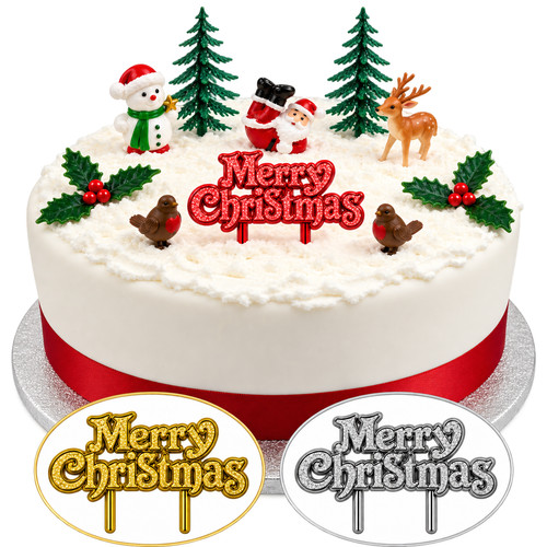 10pc christmas cake topper - topper, set