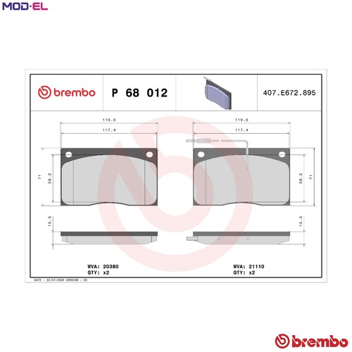 Brake pad set - pad,