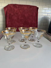 6 Libbey Golden Foliage Champagne or Tall Sherbet Glasses