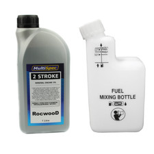 1 Litre Of 2 Stroke Oil & Fuel Petrol Mixing Bottle For Strimmer 25:1 40:1 50:1