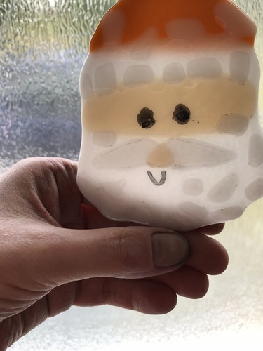 Handmade fused glass santa - handmade,