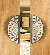 Round Carved Main Door Glass