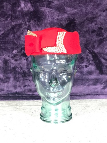 Red felt pill box - with, bow
