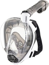 Cressi since 1946 Komodo Full Face Dry Snorkelling Mask 180° Vision CO2 Safe M/L