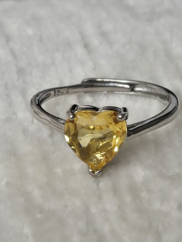 Yellow crystal heart sterling - yellow,