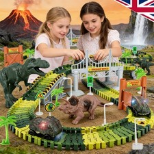 185Pcs Dinosaur Race Track Car