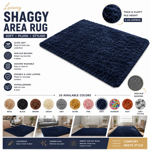 Thick large shaggy rugs - thick,