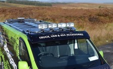 Roof Bar B + Jumbo Spots + LEDs To Fit Ford Transit MK6 2000-2006 Front Flat Low